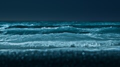water Sea waves night