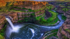 waterfall Palouse Falls gorge landscape