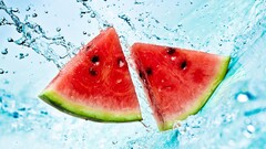 watermelons splashes fruit