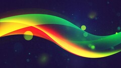 waves Green yellow red abstract waveforms digital art perfecthue