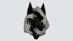 werewolves hands on head wolf artwork Simple Background hands