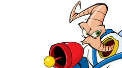 white background Earthworm Jim cartoon