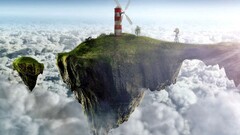 windmill Island clouds digital art