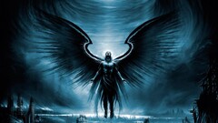 wings angel apocalyptic Vitaly S Alexius digital art blue