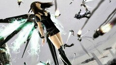 wings Fighting flying Anime science fiction anime girls