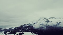 winter landscape Mountains overcast mist filter nature