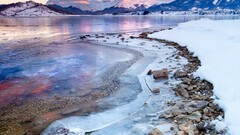 winter nature landscape ice snow Mountains