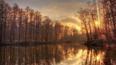 winter water sky sunlight nature