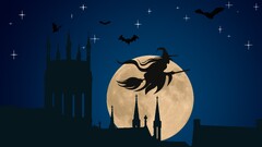 witch night Minimalism fantasy art