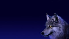 wolf Animals Simple Background artwork