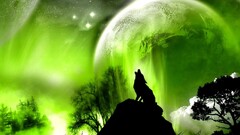 wolf moon Animals fantasy art artwork digital art cgi howling