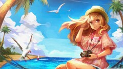 Women artwork camera anime girls Anime Birds