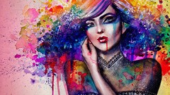 Women colorful artwork painting