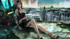 Women cyborg artwork robot City futuristic fantasy art