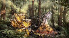 Women fantasy girl dress women outdoors model