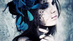 Women Gothic face makeup model Felicia Simion Roxana Cîrligel