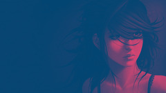 Women Minimalism artwork face piercing portrait