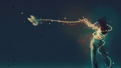 Women model jeans dove Birds digital art