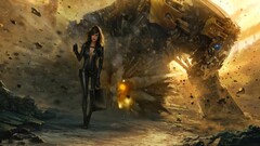 Women robot destruction concept art fantasy art bodysuit mech