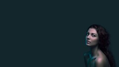 Women Simple Background bare shoulders model face portrait