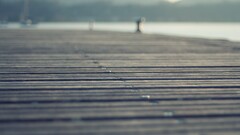 Wood landscape pier