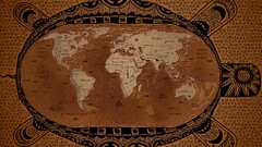 world map artwork vladstudio brown
