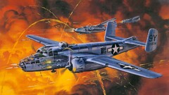 World War II military aircraft Aircraft Mitchell b-25 artwork