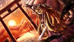 yakumo yukari touhou anime girls Anime long hair sun fantasy art