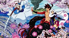 Yasuri Shichika Togame Anime anime girls girls with swords Trees