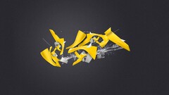yellow gray Minimalism shapes selective coloring digital art