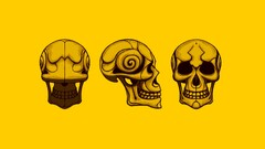 yellow skull yellow background artwork