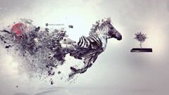 zebras Animals Desktopography digital art artwork abstract